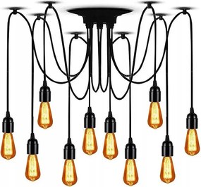 Toolight - Stropná lampa Spider 10xE27, čierna, OSW-00019