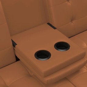 Koňakovohnedá rozkladacia pohovka z imitácie kože 191 cm Maine – Støraa