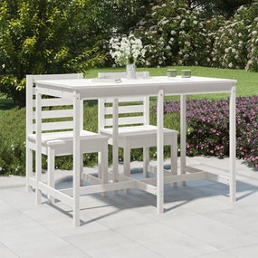 Záhradný stolík biely 159,5x82,5x110 cm borovicový masív 824096