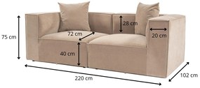 Dvoumístná pohovka Sora 220 cm cappucino
