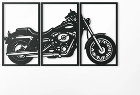 drevko 3-dielny obraz na stenu Motorka Rozmer obrazu: 35,5 x 65 cm, Farba dekorácie: Čierna