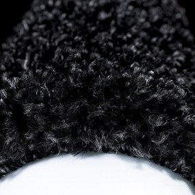 Ayyildiz, Kusový koberec Life Shaggy 1503 anthracit kruh, 200x200 (priemer) kruh, šedá, obývacia izba