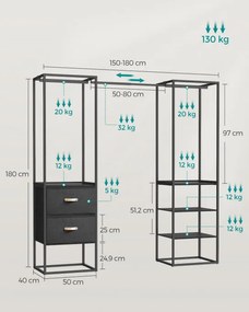 Otvorená šatníková skriňa RGR003B56