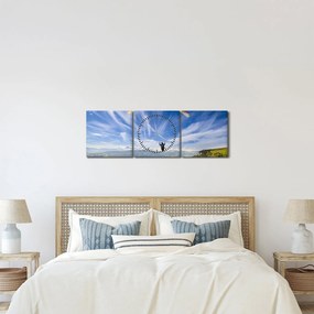 Obraz - Paragliding (s hodinami) (90x30 cm)