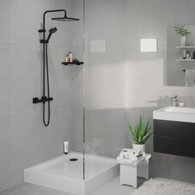 Hansgrohe Vernis Shape, Showerpipe 240 1jet EcoSmart 9 l, s termostatom, čierna matná, HAN-26429670