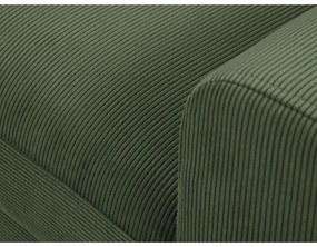 Zelená rozkladacia rohová menčestrová pohovka Kooko Home Jazz, ľavý roh