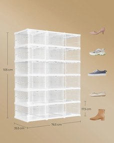 Úložný box Bill, sada 18ks, 35,5x25,6x17,6 cm, transparentná