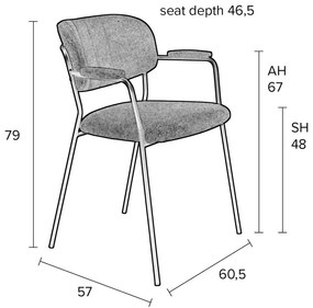Antracitové jedálenské stoličky v súprave 2 ks Jolien – White Label