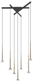 Zuma Line P0603-07C-SDB1 - LED závesné svietidlo na lane BOSTON 7xLED/6W/230V čierna/zlatá