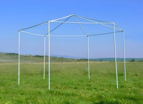 Záhradný pavilónový altánok, s oknami, biely, MultiGarden