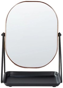 Kozmetické zrkadlo 20 x 22 cm ružovozlatá/čierna CORREZE Beliani