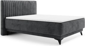 Postel Kalla 140x200 cm, tmavo šedá látka