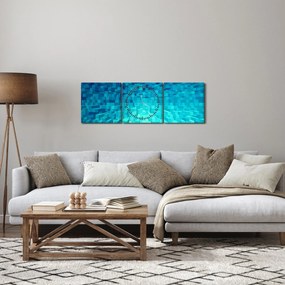 Obraz - abstraktné kocky (s hodinami) (90x30 cm)