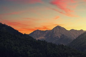 Samolepiaca fototapeta západ slnka na horách - 150x100