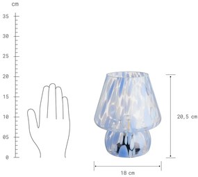 Butlers MISS MARBLE LED Lampa 20,5 cm - sv. modrá/biela