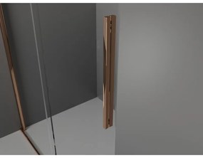 Mexen Velar, posuvné dvere do otvoru typ Walk-In 110 cm, 8mm číre sklo, ružové zlato, 871-110-000-03-60