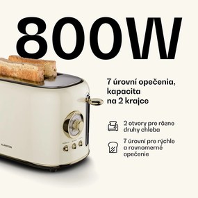 Klarstein Victoria hriankovač | 2-štrbinový | 800 W | 7 stupňov opečenia | držiak na žemle