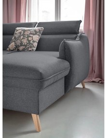 Tmavosivá rozkladacia rohová pohovka (pravý roh) Sweet Harmony – Miuform