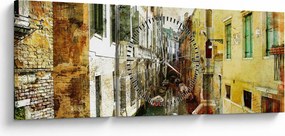 Obraz - Ulička v Benátkach (s hodinami) (90x30 cm)