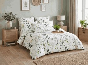 Sada obliečok z mikrovlákna FLORAMA biele + obliečka na vankúš 50 x 70 cm ZDARMA