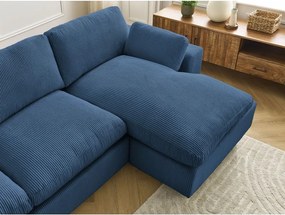 Modrá menčestrová rohová pohovka Belair – Bobochic Paris