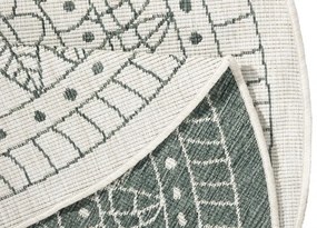 Hanse Home, Kusový koberec Twin-Wendeteppiche 103103 creme grün – na von aj na doma, 200x200 (priemer) kruh, zelená, chodba / predsieň