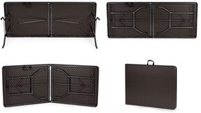 Bestent Cateringový stôl skladací 180cm Brown Rattan