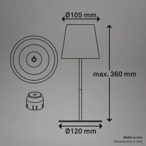 Briloner 7510012-LED RGB Stmievateľná stolná lampa CALIDA 2,5W/5V IP44 1200mAh oranžová