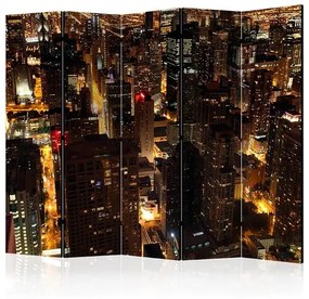 Paraván - City by night - Chicago, USA II [Room Dividers]