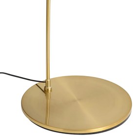 Moderná oblúková lampa mosadzná s béžovým tienidlom - Vinossa