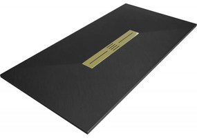 Mexen Toro štvorcový sprchový panel SMC 170 x 90 cm, čierny, zlatý kryt - 43709017-G