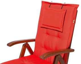 Podsedák na záhradnú stoličku červený TOSCANA Beliani