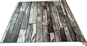 HU Sivý klasický koberec Shiraz Bcf so vzorom dreva Rozmer: 80x250 cm