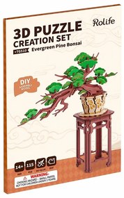 RoboTime 3D drevená skladačka Bonsai borovica