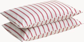 Obliečky na vankúše z bavlneného perkálu Striped Coral, 2 ks