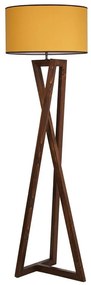 Stojacia lampa v horčicovej a hnedej farbe s textilným tienidlom (výška 149 cm) Maçka – Opviq lights