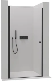 Cerano Antelo, 1-krídlové sprchové dvere 90x190 cm, 6mm číre sklo, čierny profil, CER-CER-432382
