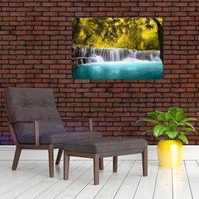 Obraz - Vodopád, s jasnými farbami (90x60 cm)