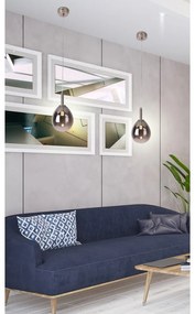 Sivé LED závesné svietidlo so skleneným tienidlom Lukka – Candellux Lighting