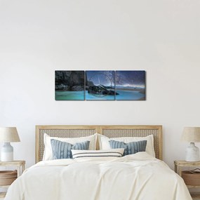 Obraz pláže (s hodinami) (90x30 cm)
