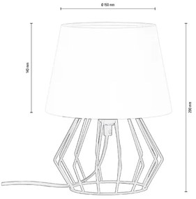 Spot-Light 7667104 - Stolná lampa MANGOO 1xE27/40W/230V biela/čierna