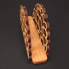 AMADEA Drevený stojanček na obrúsky s motívom okruhliakov, masívne drevo, 12,5x6,5x3,5 cm