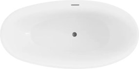 Mexen Bilbao, voľne stojaca vaňa 180 x 90 cm, biela, brúsený grafit prepad, 51311809000-95
