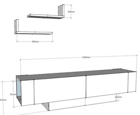 Biela TV zostava 150x42 cm Matera – Zena Home