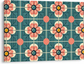Obraz - Retro vzor s kvetmi (70x50 cm)