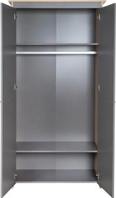 Detská šatníková skriňa v antracitovej a prírodnej farbe v dekore duba 50x190x96 cm Anna – Roba