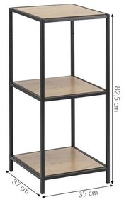 Regál Rena XS kovový čierny/dub
