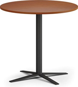 Konferenčný stolík AURA, priemer 60 cm, čierna podnož, čerešňa