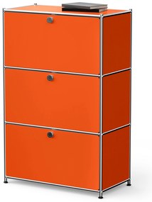 Kovová komoda »CN3« s výklopnými priečinkami, oranžová