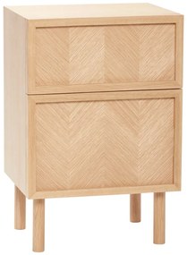Nočný stolík z dubového dreva v prírodnej farbe Herringbone – Hübsch